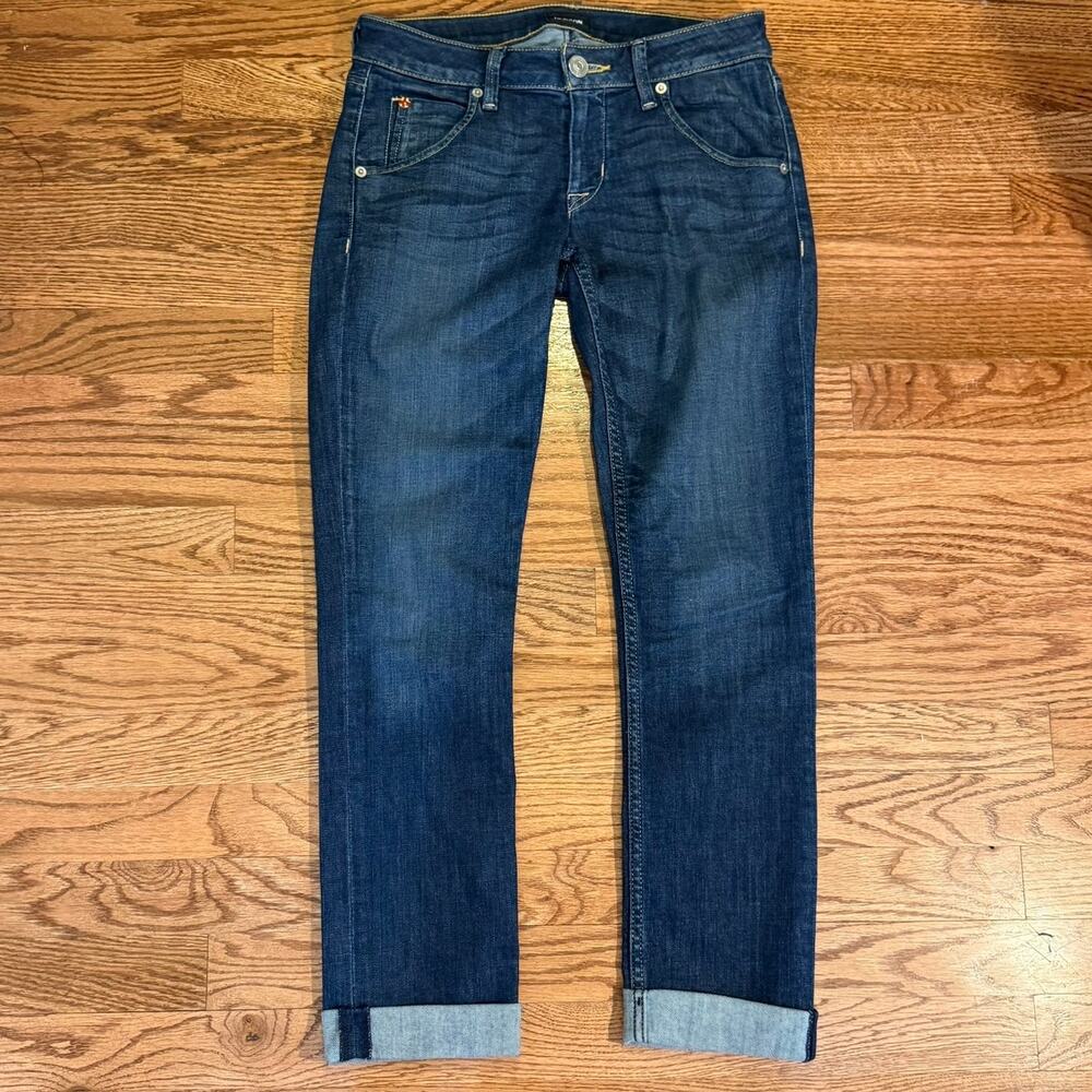 Hudson Bacara Crop Jeans Womens 25 Straight Cuffed Dark Wash Stretch